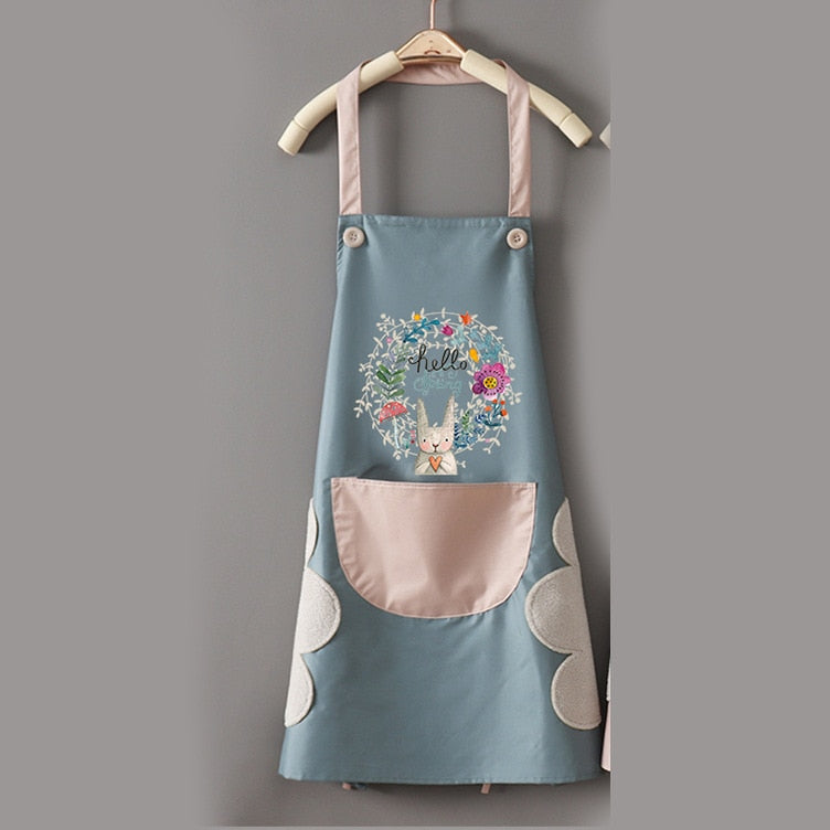 Cartoon Rabbit Kitchen Apron (Waterproof Oil-Proof)