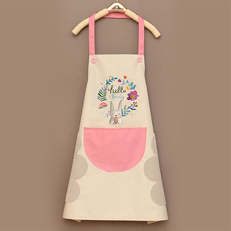 Cartoon Rabbit Kitchen Apron (Waterproof Oil-Proof)